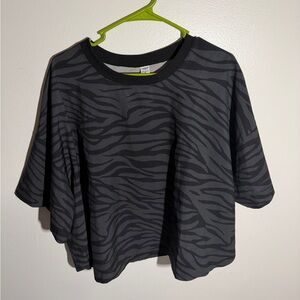 Old Navy Black and Gray Zebra Print Athletic tshirt